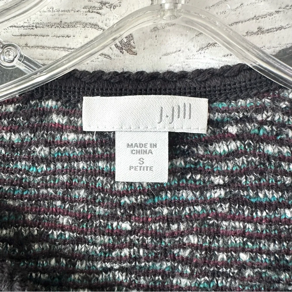 J. JILL Multicolor Duster Coatigan Sweater Cardigan Rainbow Art to Wear SP